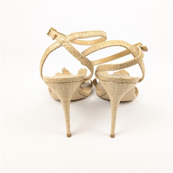 Steve Madden Excite Natural Raffia Stiletto Heel Dress Sandals Size 11 - Picture 6 of 10